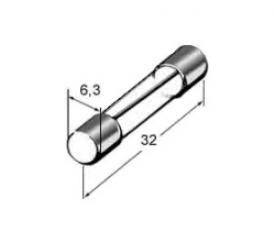 Pojistka skleněná 15A 6,3x32mm